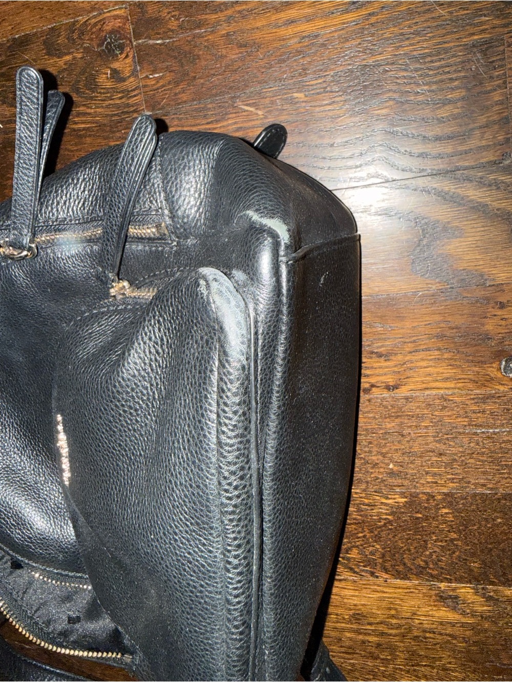 kate spade black pebbled leather mini backpack with gold logo - Picture 3 of 6